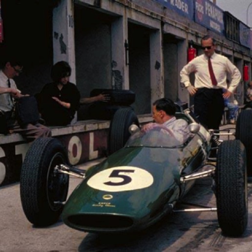 GP d'Allemagne F1 en 1962, la Lotus 25 colorisée